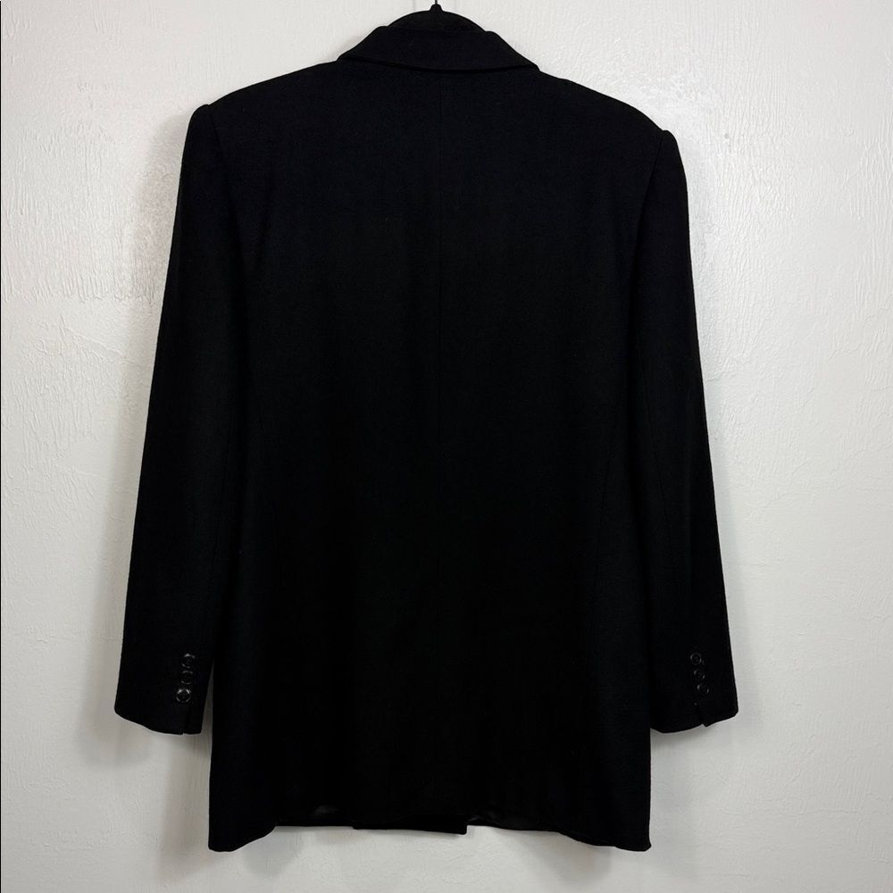 Greg Adams Black Wool Blazer Jacket Women’s Size 13/14 Classic Tailored - Picture 4 of 13